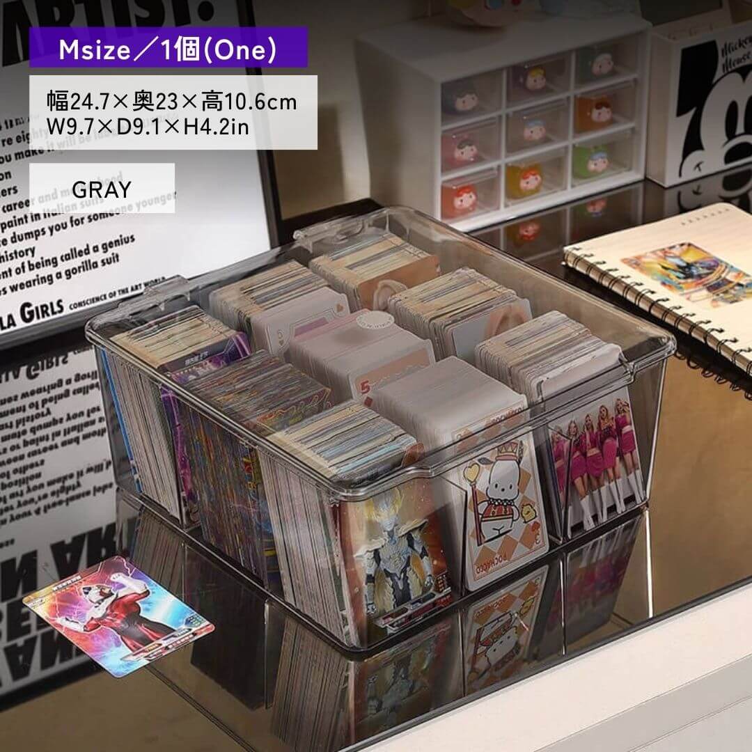 Boîte de rangement transparente pour cartes avec séparateurs