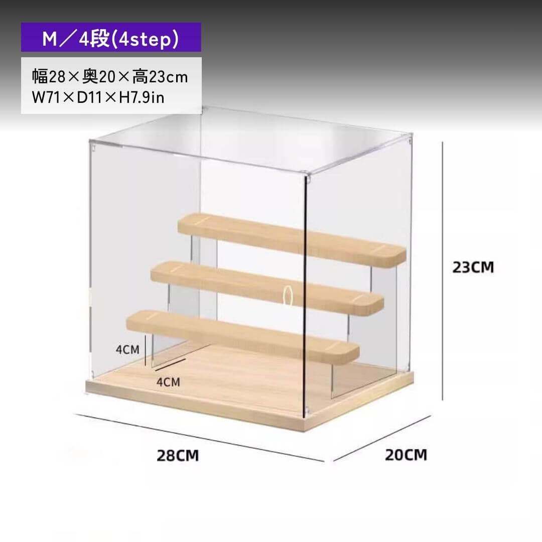 Boîte de présentation avec support à plusieurs niveaux