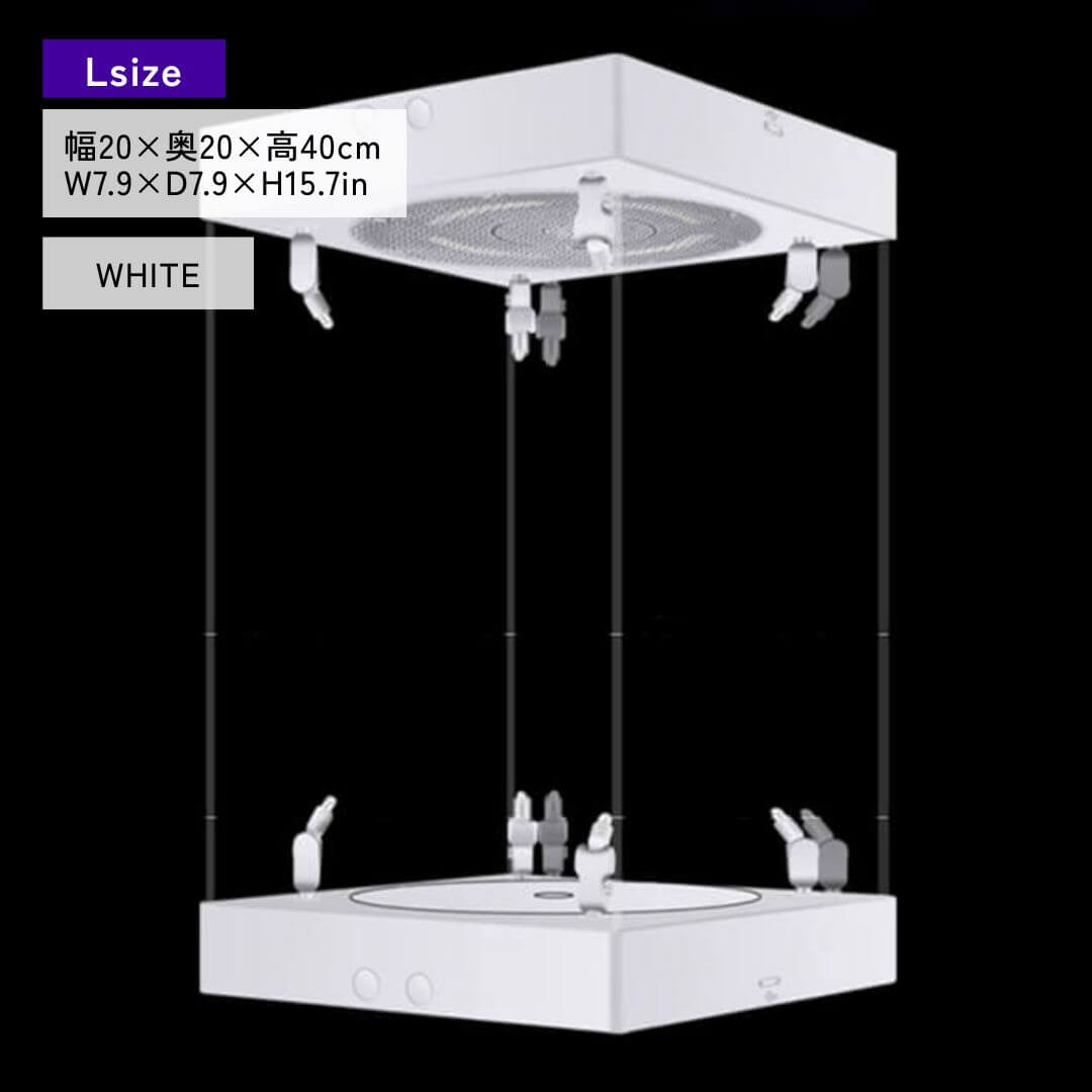 Vitrine éclairée par des projecteurs