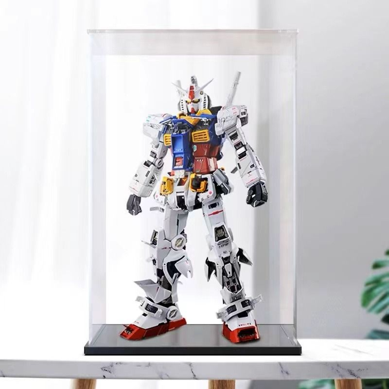 Boîte de présentation en acrylique transparent avec plaque de fond