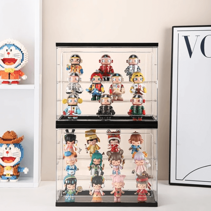 Vitrine avec séparateurs et portes