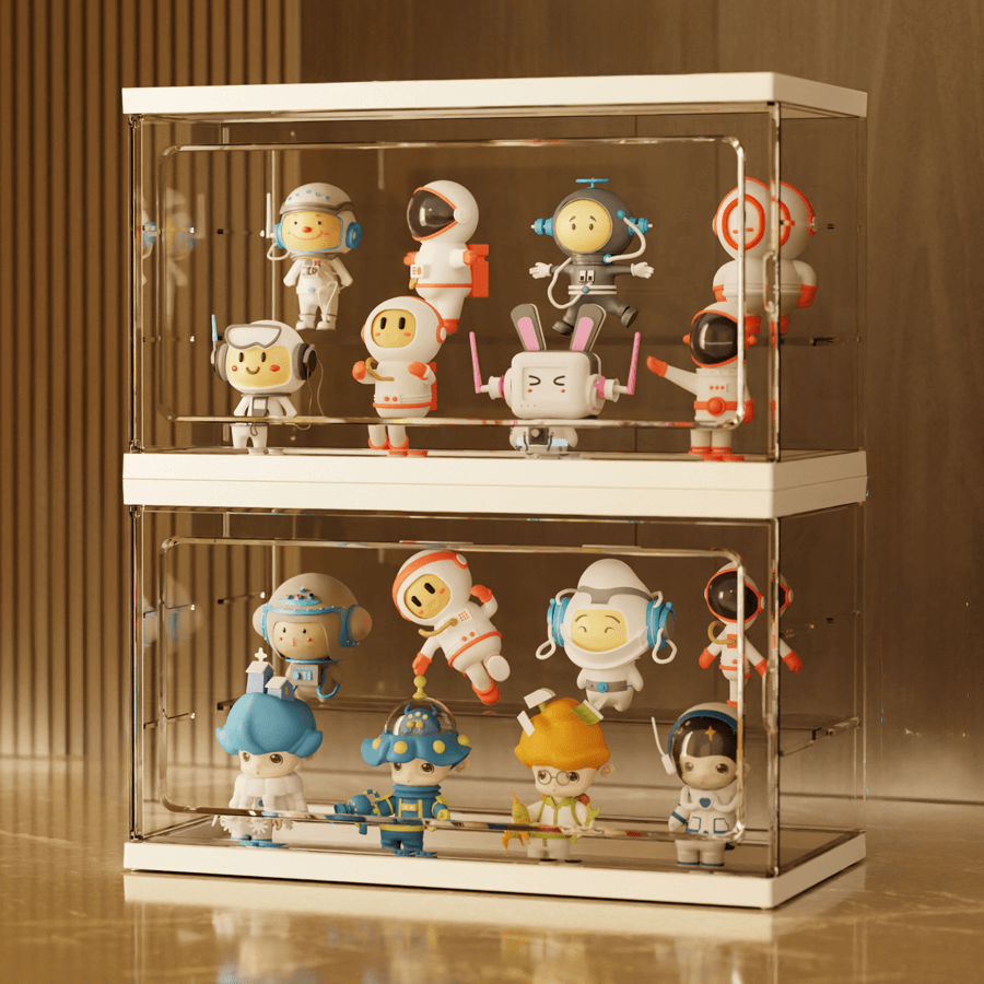 Vitrine avec séparateurs et portes