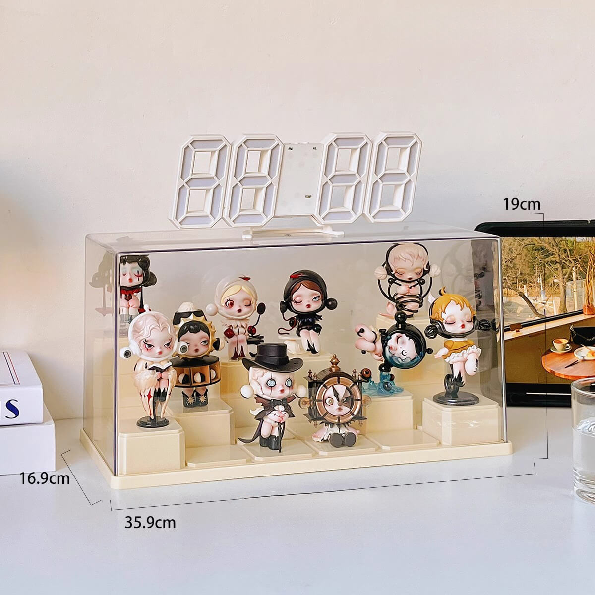 ブロック付き透明ディスプレイケース