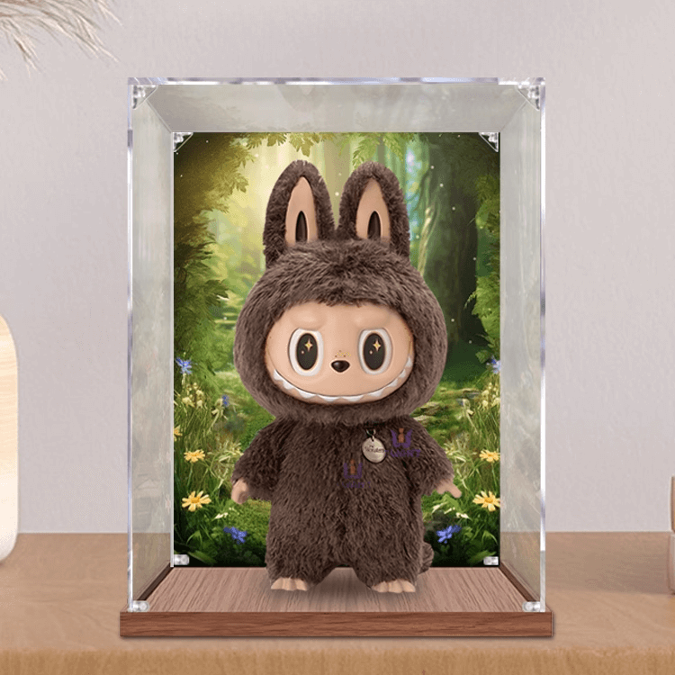 Grande vitrine à figurines avec piédestal (avec fond)