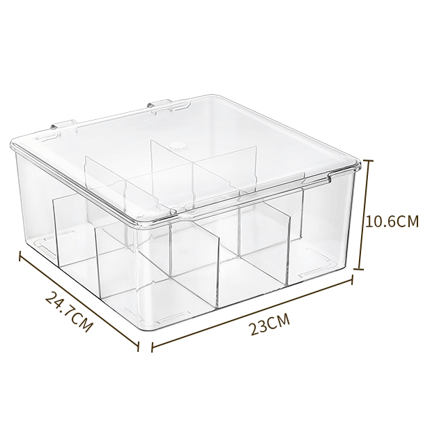 Boîte de rangement transparente pour cartes avec séparateurs