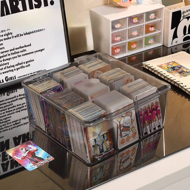 Boîte de rangement transparente pour cartes avec séparateurs