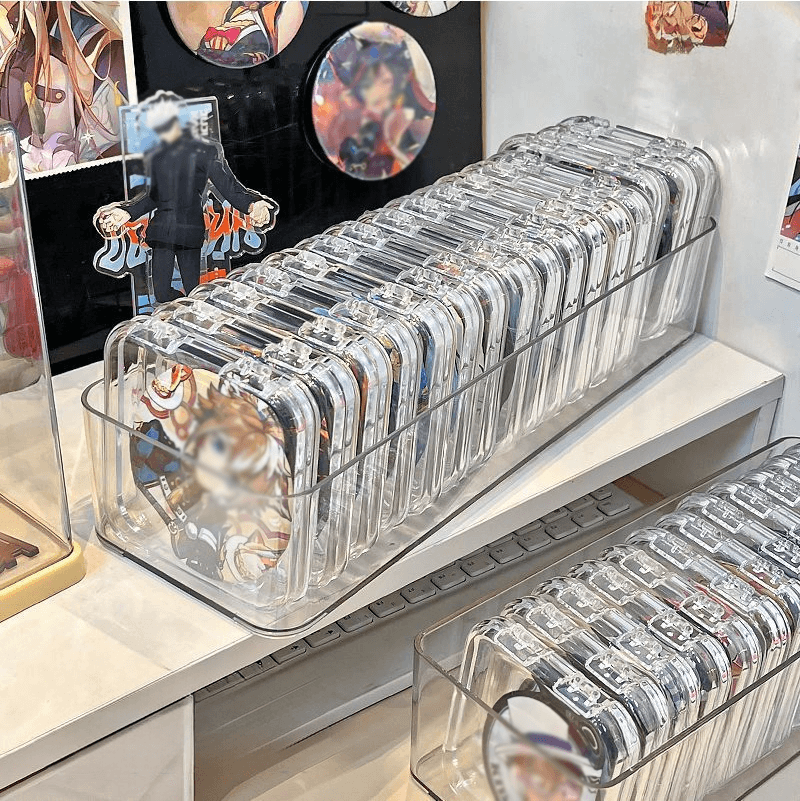 Boîte transparente pour ranger les badges de canettes