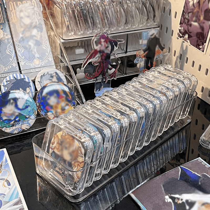 Boîte transparente pour ranger les badges de canettes