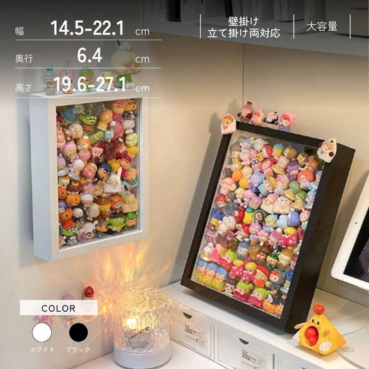 2WAY(壁掛け・立てかけ兼用)ナチュラル木目調ディスプレイフレーム