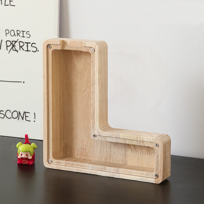 Vitrine en bois Alphabet