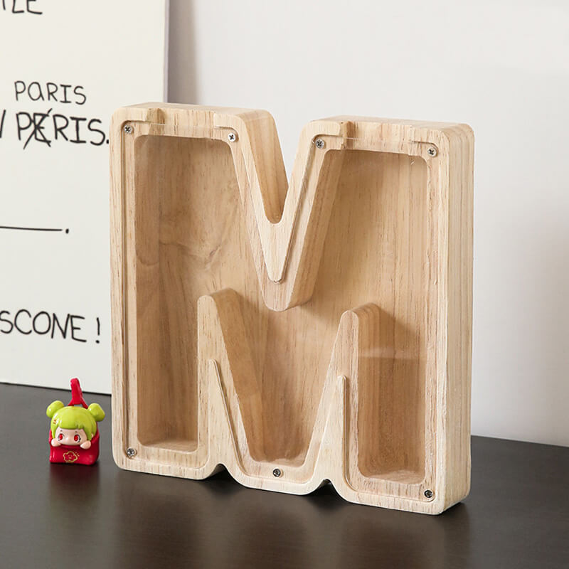 Vitrine en bois Alphabet