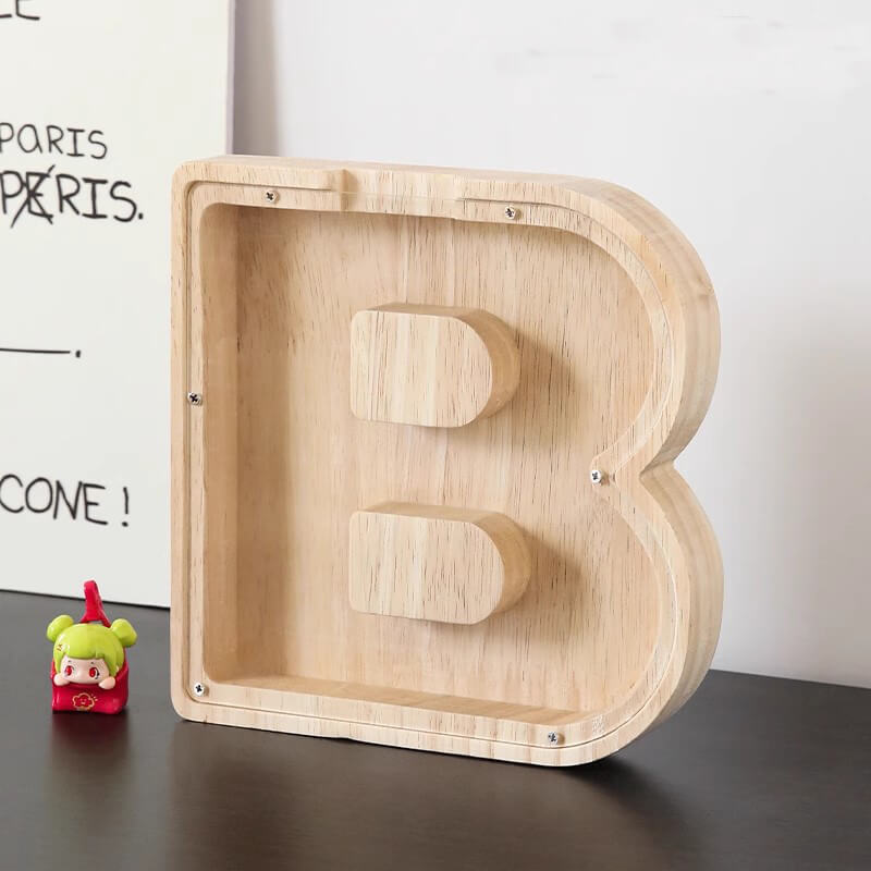 Vitrine en bois Alphabet
