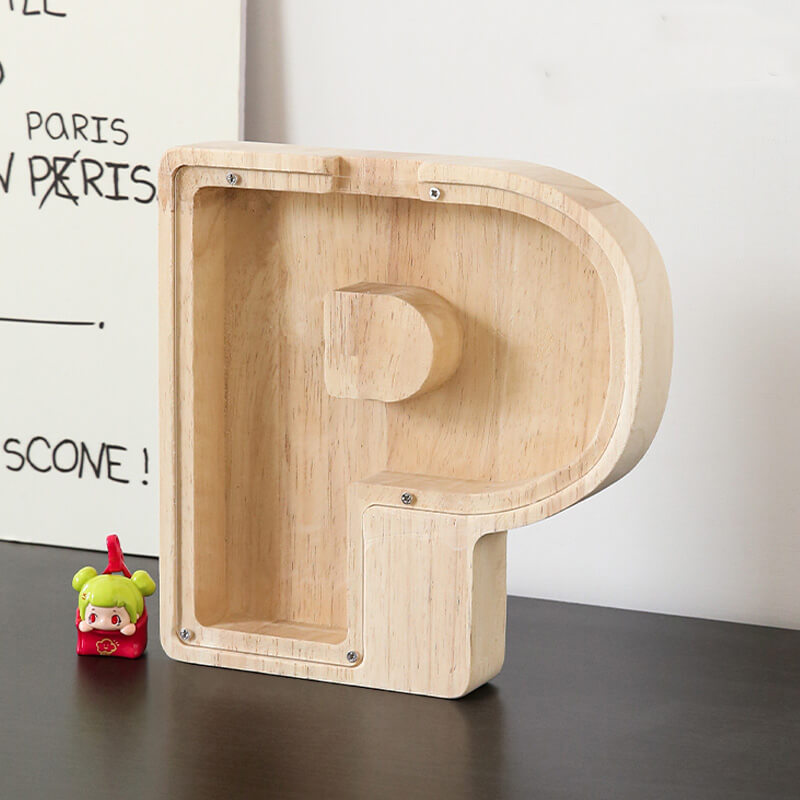 Vitrine en bois Alphabet