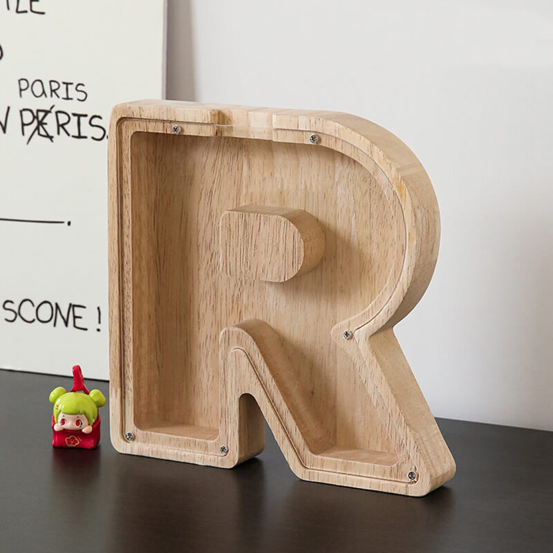 Vitrine en bois Alphabet