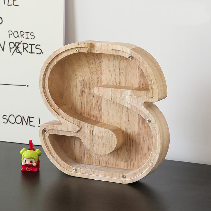 Vitrine en bois Alphabet