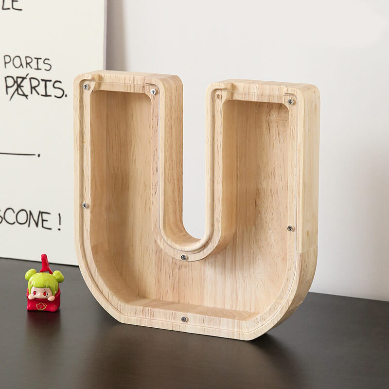 Vitrine en bois Alphabet