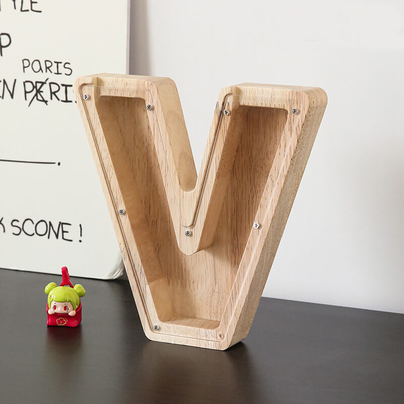 Vitrine en bois Alphabet