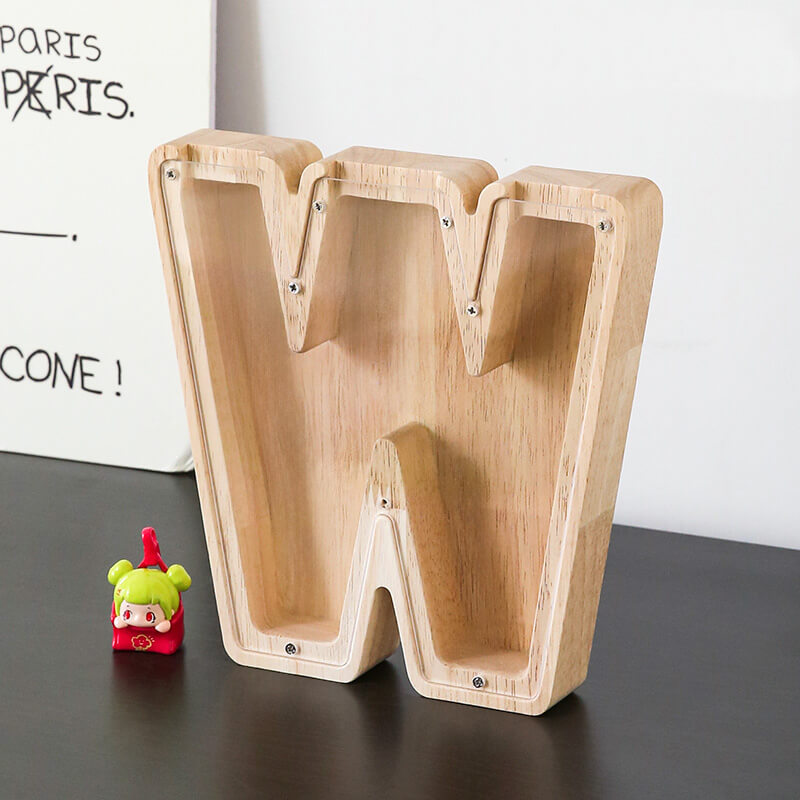 Vitrine en bois Alphabet