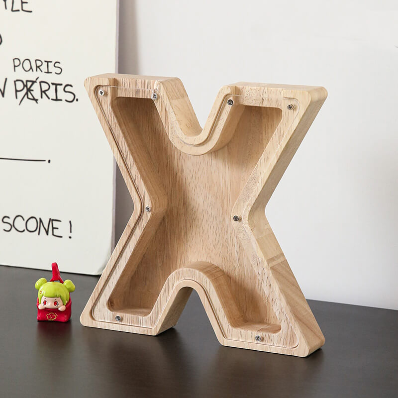 Vitrine en bois Alphabet