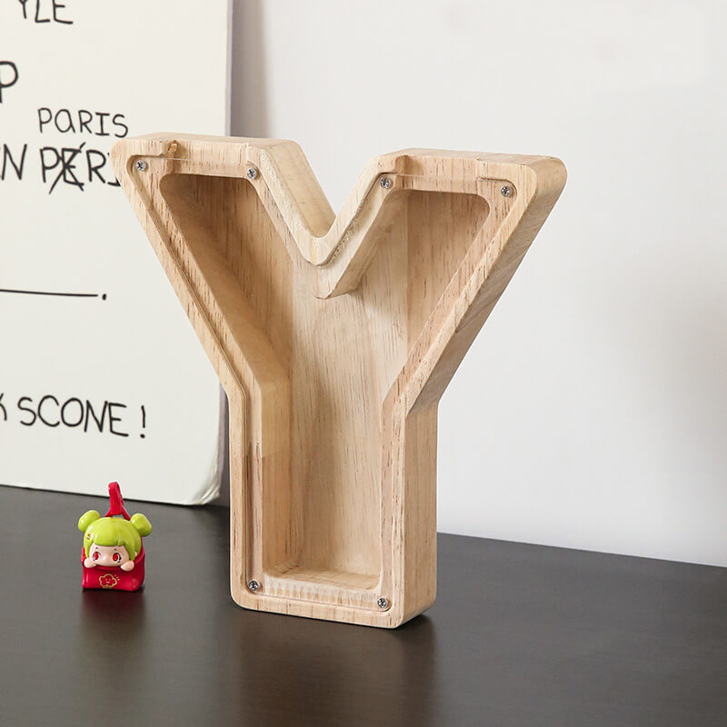 Vitrine en bois Alphabet