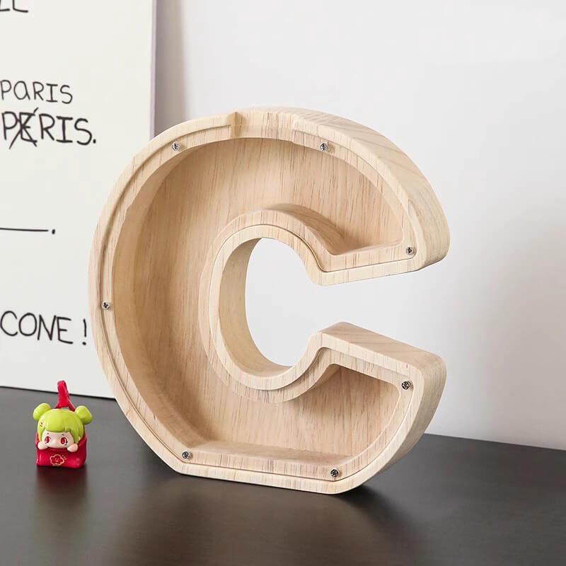 Vitrine en bois Alphabet