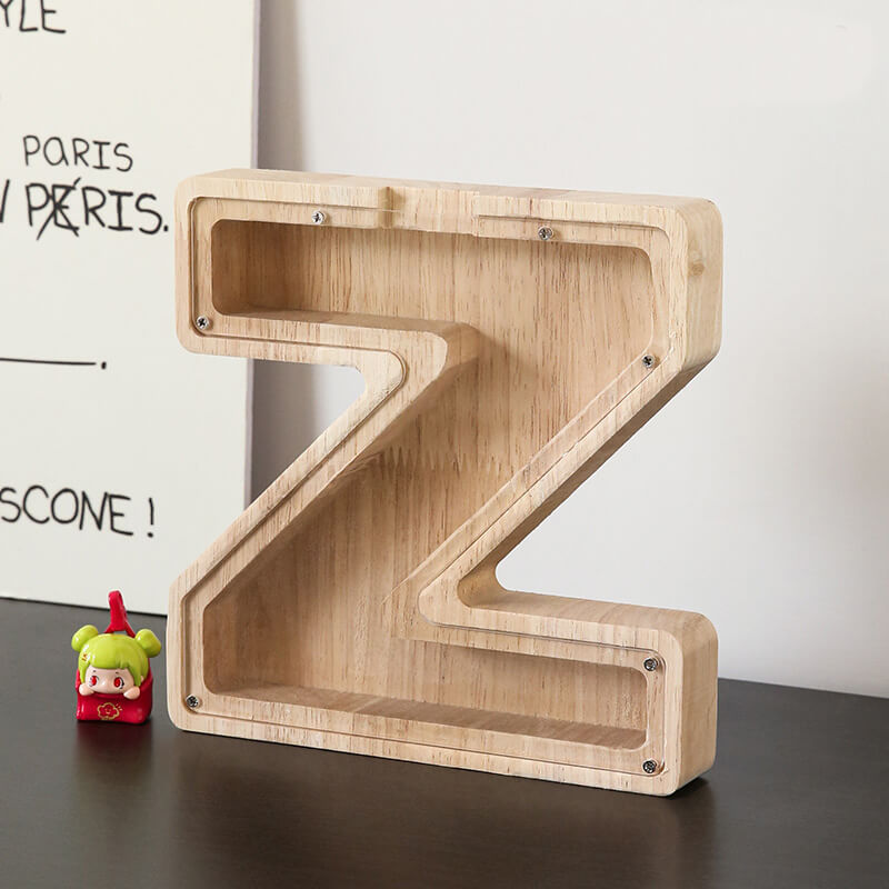 Vitrine en bois Alphabet