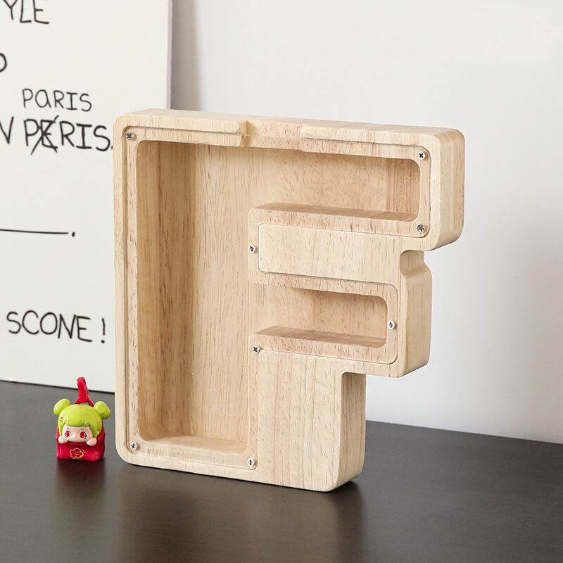 Vitrine en bois Alphabet