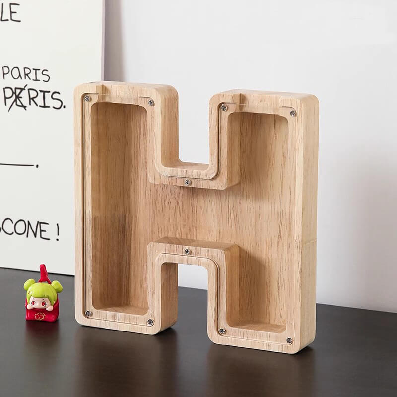 Vitrine en bois Alphabet