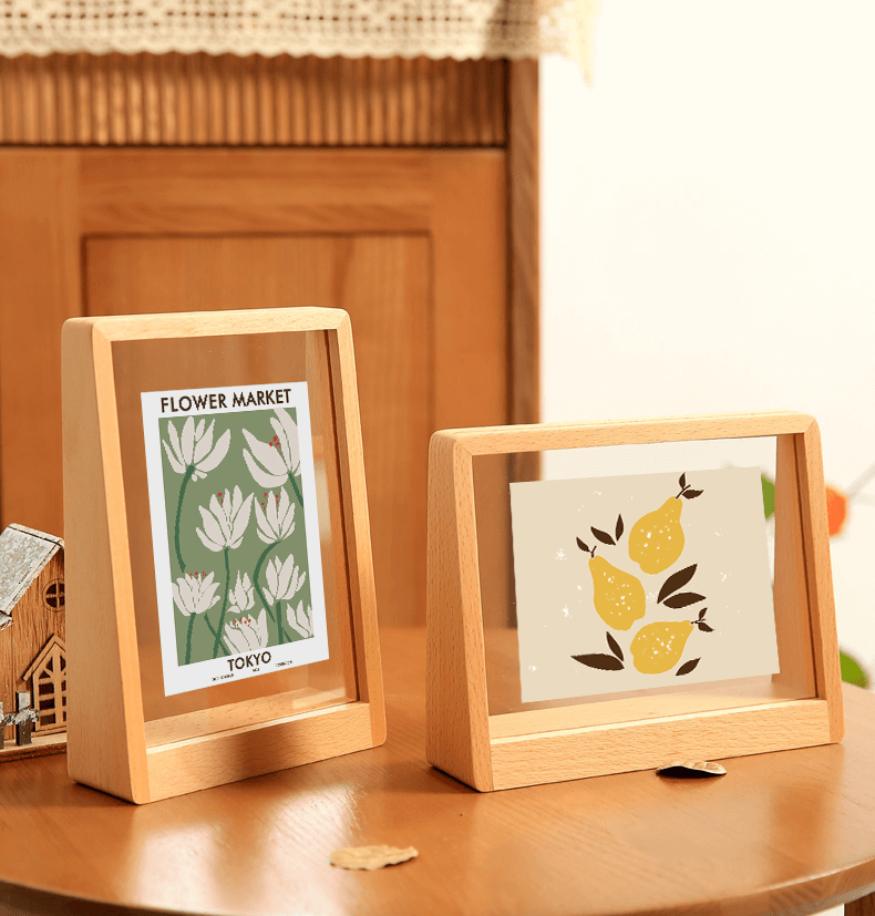 Cadre photo design horizontal en bois