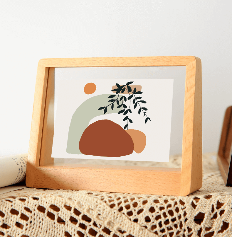 Cadre photo design horizontal en bois