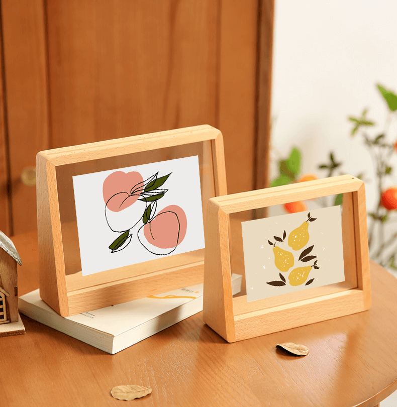 Cadre photo design horizontal en bois