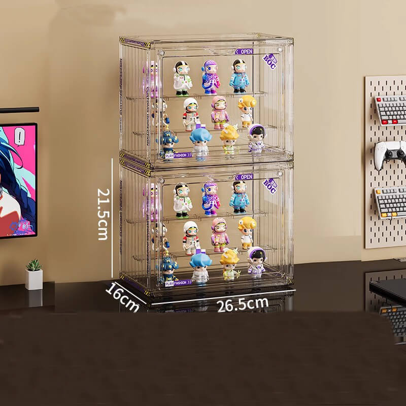 【仕切板取り外し可能】大容量蓋付きアクリルフィギュア用ケース