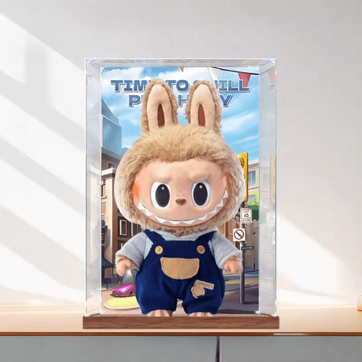 Grande vitrine à figurines avec piédestal (avec fond)