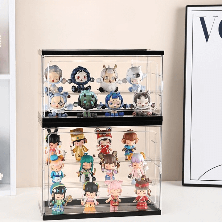 Vitrine avec séparateurs et portes
