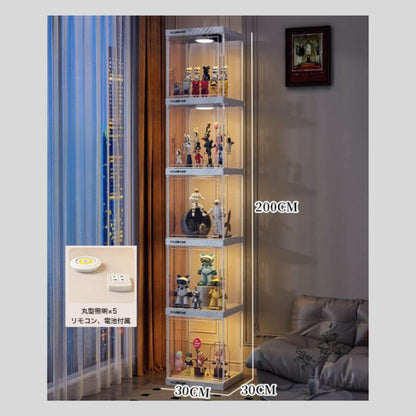 Large figure display box with remote control lighting