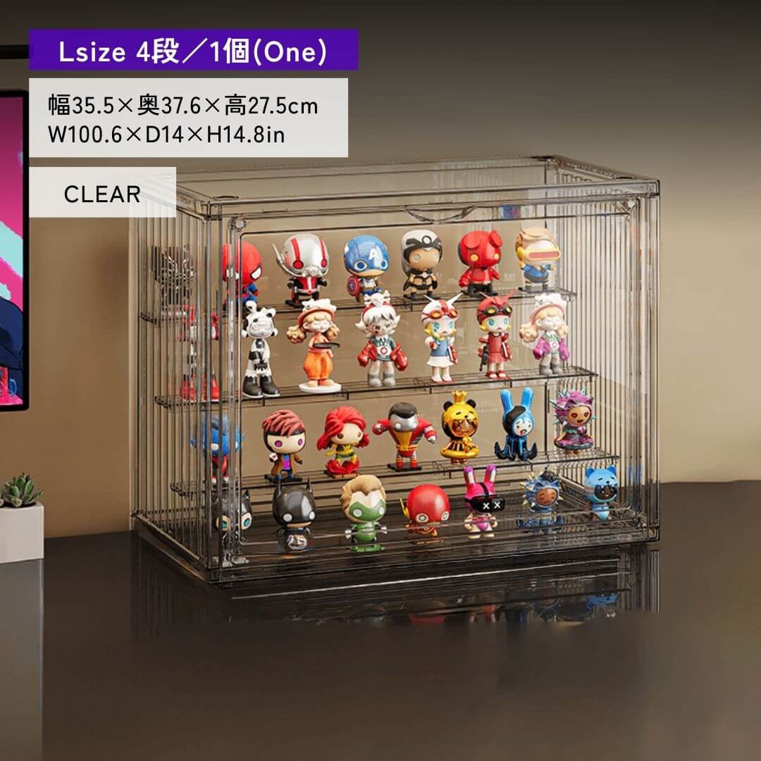 Large capacity acrylic figure case with lid