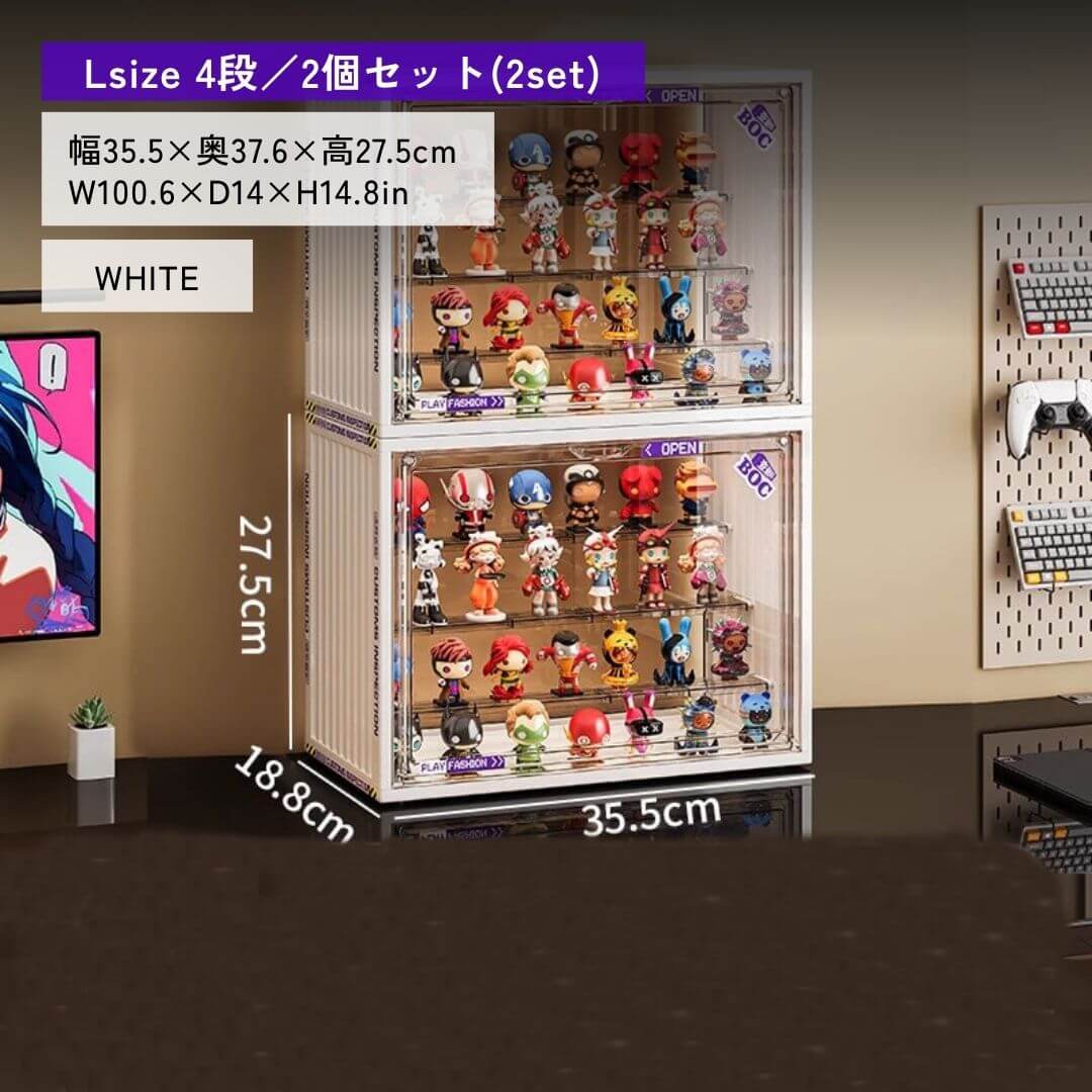 Large capacity acrylic figure case with lid