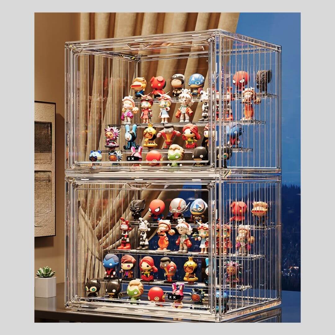 Large capacity acrylic figure case with lid