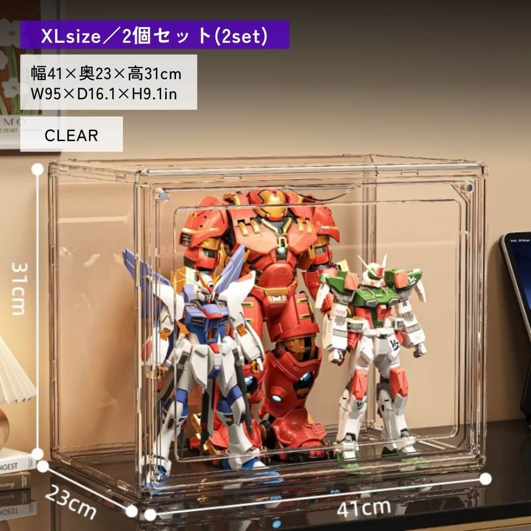 Large capacity acrylic figure case with lid