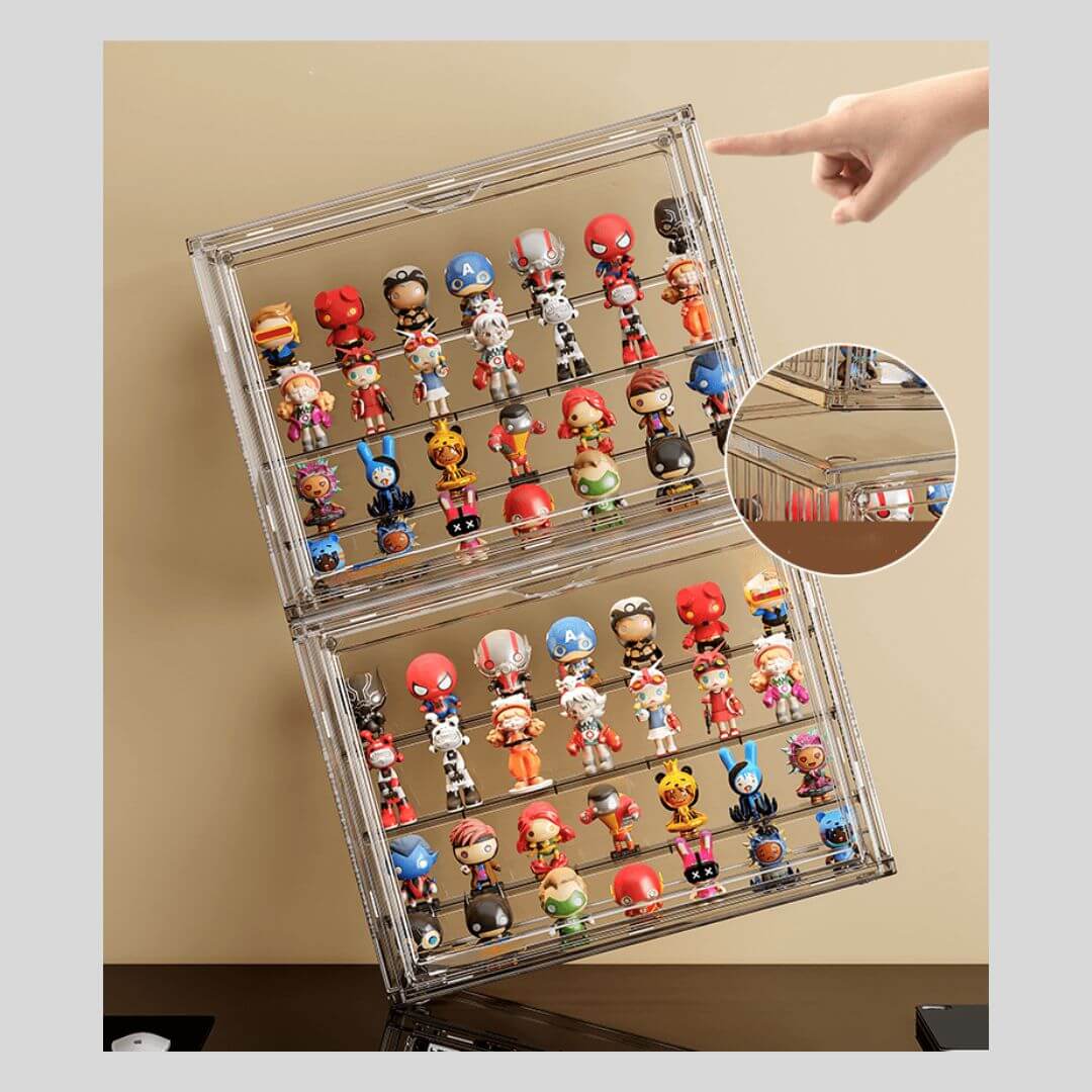 Large capacity acrylic figure case with lid