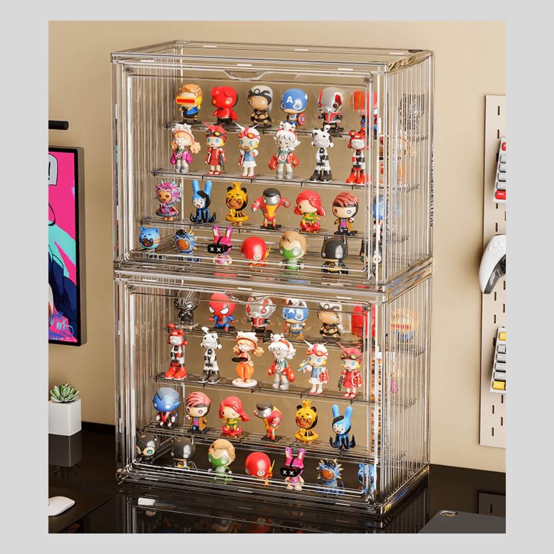 Large capacity acrylic figure case with lid