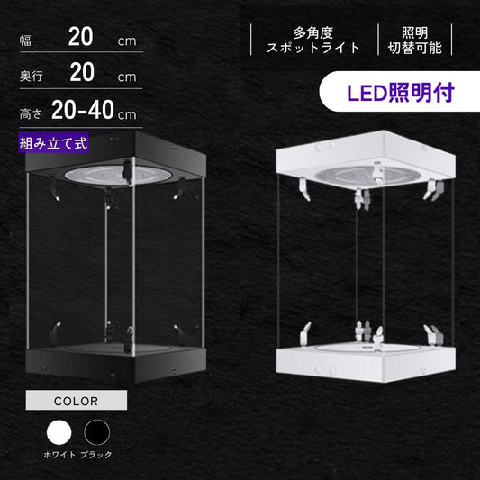 Vitrine éclairée par des projecteurs
